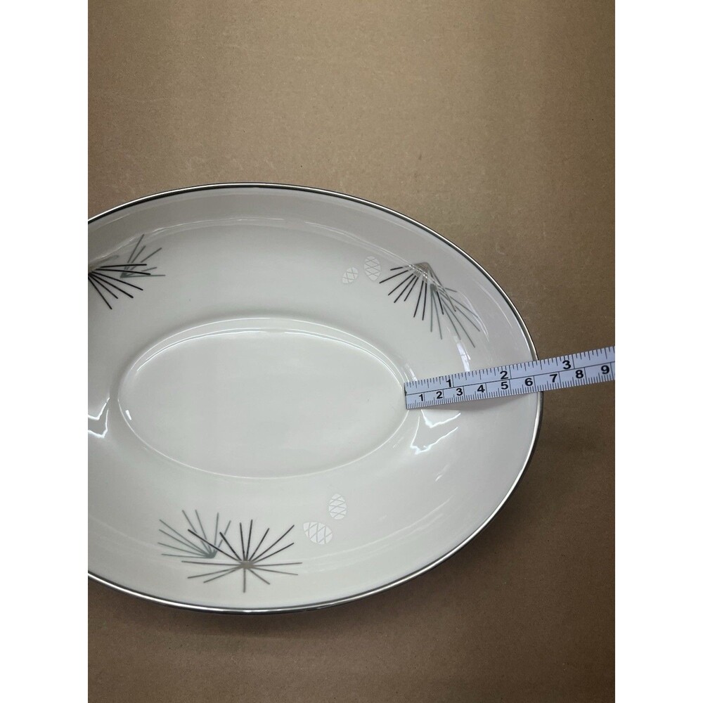 Franciscan SILVER PINE 9” Oval Vegetable Serving Bowl MCM Vintage Atomic - Picture 6 of 6